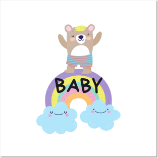 Baby Bear Rainbow Posters and Art